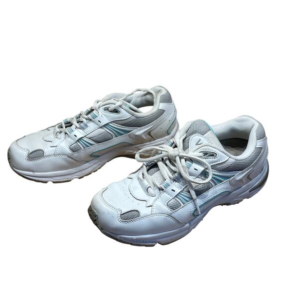 Vionic Women's 23 Walk Leather Performance Walking Shoe White/Blue Size 7 GUC - Picture 1 of 8